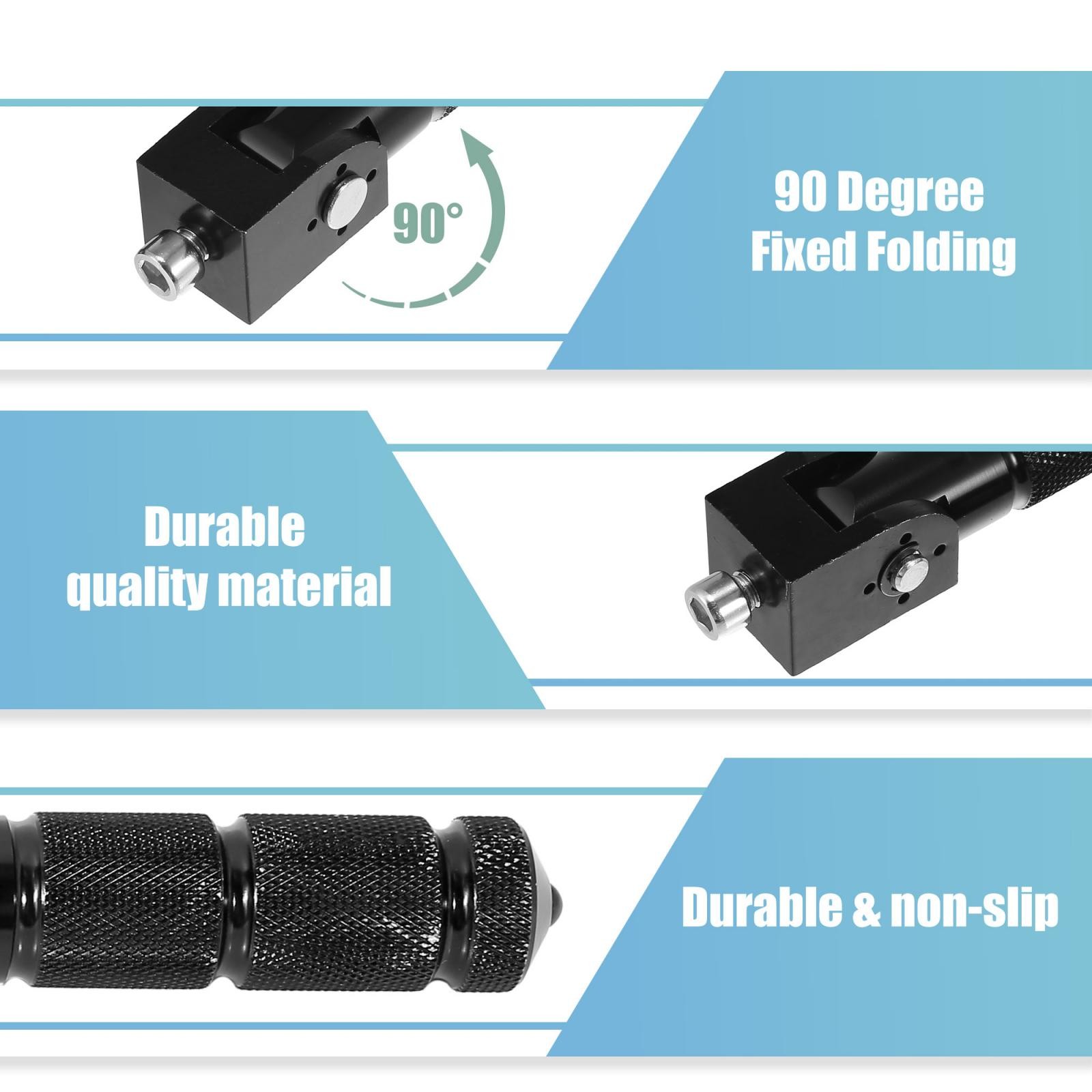 1 Pair 8mm Aluminum Alloy Motorcycle Rearset Fold Footrest Footpeg Cycling Black