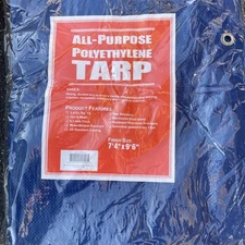 Weather-Resistant Tarp-7 ft. 4 in. x 9 ft. 6 in. Blue All-Purpose