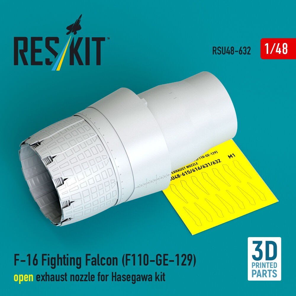 ResKit RSU48-0632 1:48 F-16 Fighting Falcon Open Exhaust Nozzle Resin Kit