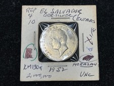 1952 El Salvador 10 Centavos Coin High Grade