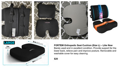 FORTEM Orthopedic Seat Cushion (Size L)