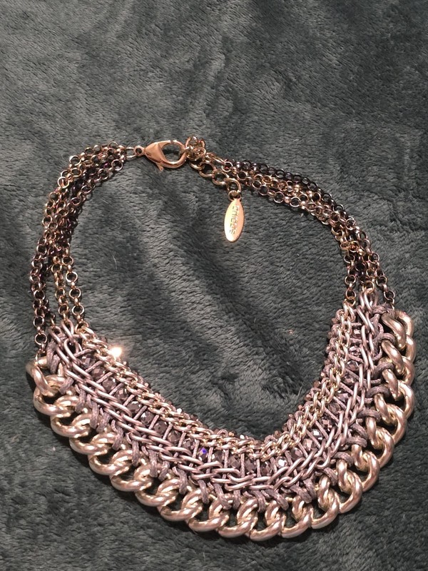 Chicos  Vintage BIB Style Necklace. Ladies Collectable Signed Fashion.Wide Chunk