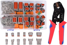 174Pcs 12 Kits DT Connector Kit with Ratcheting Wire Crimper for Deutsch Connect