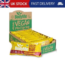 BodyMe ORGANIC Vegan Protein Bar | Raw Maca Cinnamon | 12 x 60g Vegan Protein Sn
