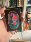 aceo original painting flowers roses still life glitter floral 2.5x3.5 acrylic — photo 9