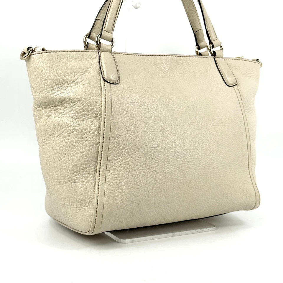 Gucci Soho Leather 2way Crossbody Shoulder Bag Tassel Ivory 369176 Authentic - Image 4 of 4