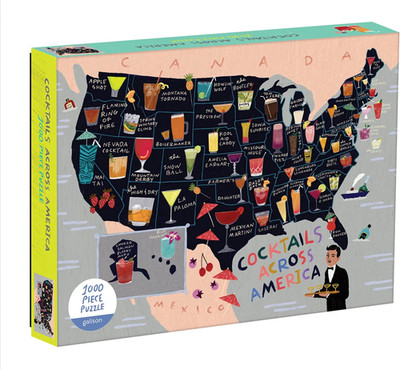 Galison Anne Bentley Jigsaw Puzzle, Cocktail Map of the USA, 1000+ Pieces NEW