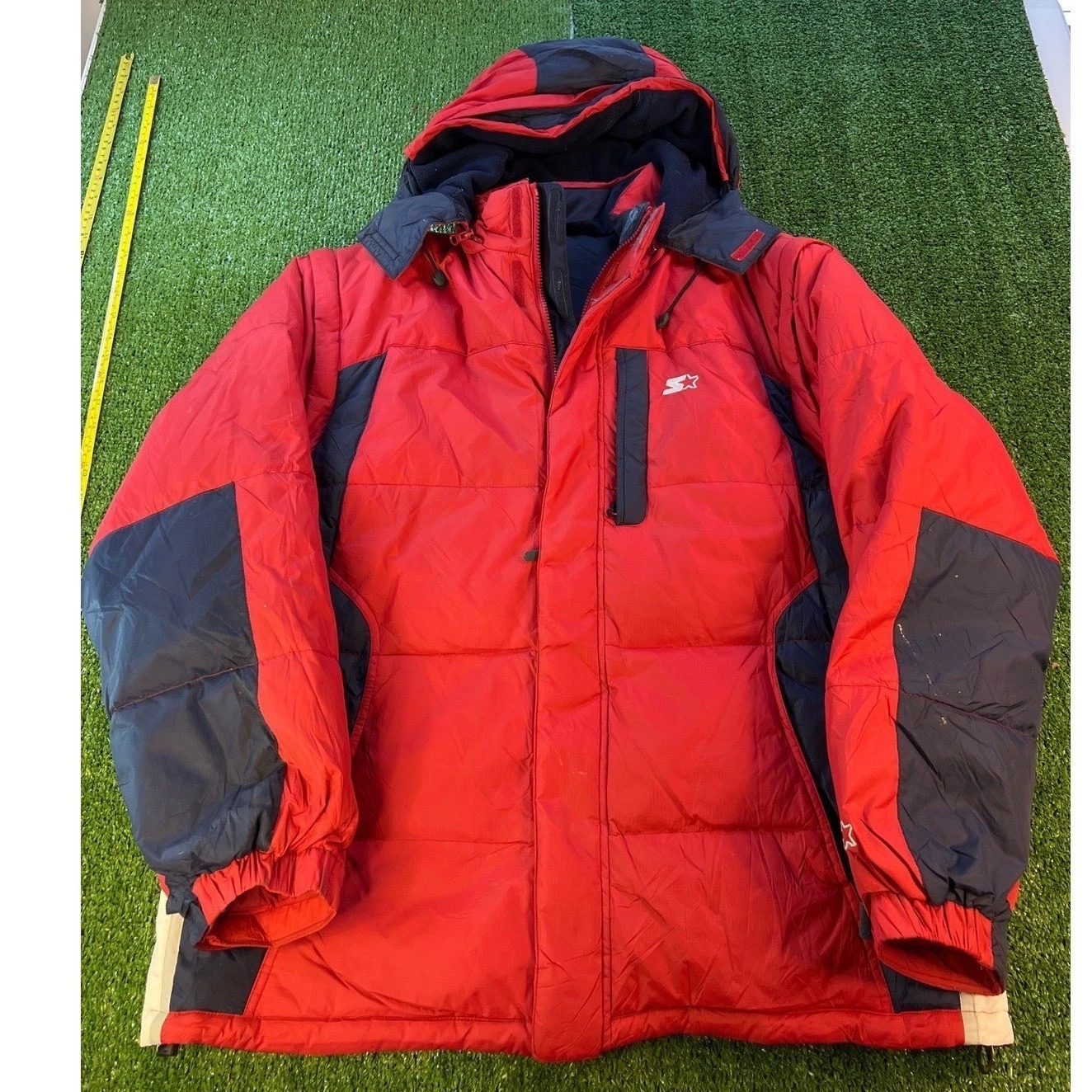 Starter Vintage Puffer Jacket Buffalo Bills NFL Hooded Insulated Mens XL