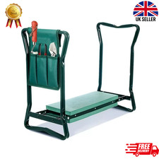 Garden Kneeler 2-in-1 Foldable and Seat Stool Bench with Tool Pouch EVA Foam Pad