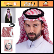 Men's Keffiyeh Arab Head Scarf - Sheikh Turban, Saudi Dubai Headwear, Stylish 