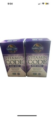 Garden of Life Vitamin Code Raw Zinc Vegan Capsules - 60 Count - LOT OF TWO!