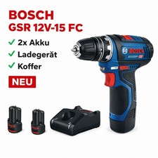 BOSCH GSR 12V-15 FC Avvitatore a Batteria Set 2x Batteria + Caricabatterie