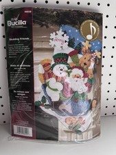 Bucilla Sledding Friends 18 Stocking Felt Kit With Musical 86020