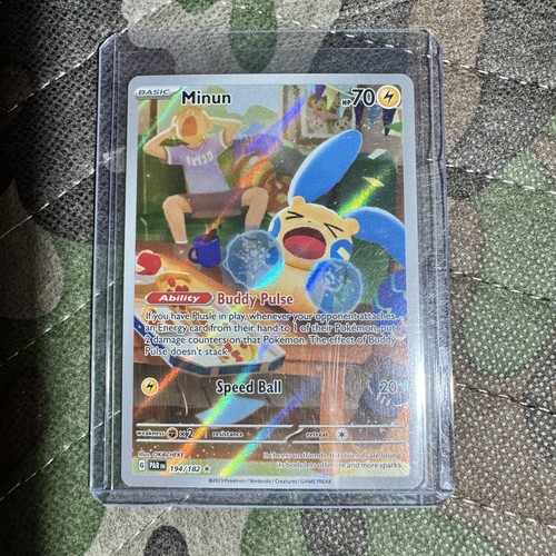 Pokemon TCG Single - Minun #194/182 Paradox Rift Illustration Rare - Loose