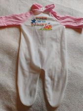 Vintage 1982 Tommee Tippee Smurfs One Piece Pajamas Size NB 0-3 Months EUC