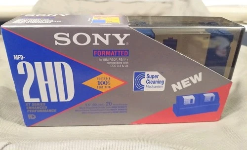20 Floppy Disk 3.5” SONY NUOVI + CONTENITORE MFD- 2HD Micro Pc
