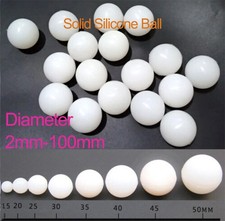 White Solid Silicone Ball Bouncing Bouncy Silica Gel Balls Diameter 2mm-100mm