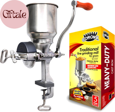 Corona Corn Grinder with High Hopper, Grain Mill, Manual Grinder for Corn, Rice,