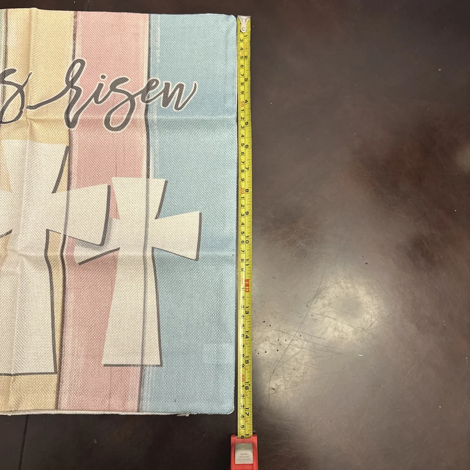 New In Open Package Rustic He Is Risen Easter Cross Spring Pillow Case - Image 4 of 4