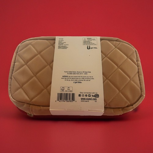 Maquillaje Esmalte de Uñas Organizador de Cabello Bolsa Cremallera Beige Por Scunci Completo��y Forrado ¡Nuevo! - Imagen 2 de 5