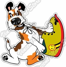 Dog Gnaw Bite Shoe Breed Funny Car Bumper Window Vinyl Sticker Decal 4"X5"