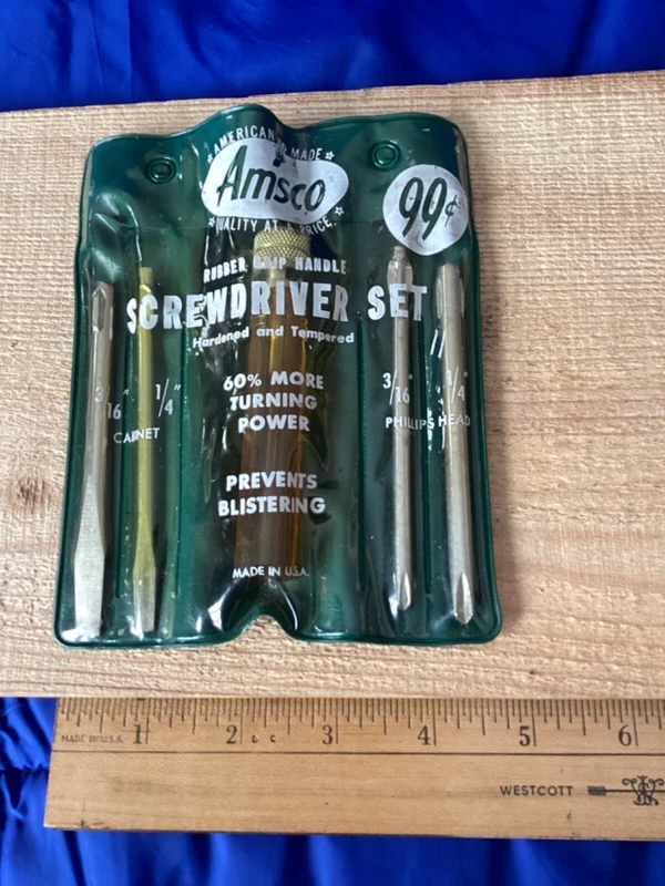 Amsco Vintage Rubber Grip Screwdriver Set