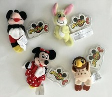 DISNEY MOUSEKETOYS MAGNETS PLUSH 4” MICKEY MINNIE RABBIT OWL  w/TAGS Rare 