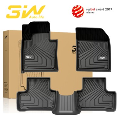 3W Floor Mats for Volvo XC60 2018-2022 TPE All Weather Custom Fit Car Liner