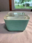VINTAGE PYREX 1950'S TURQUOISE Fridge / Ovenable FRIDGIES 501 WITH LID