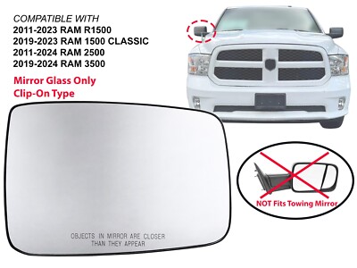 Passenger Side Mirror Glass For DODGE RAM 1500 2500 Truck 2009 - Foto 11