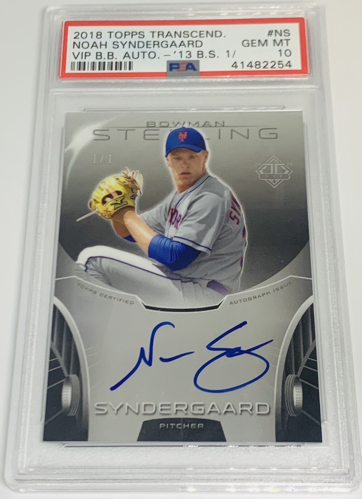 2013 Bowman Sterling Noah Syndergaard VIP PSA 10 1/1 Rookie Auto ON-CARD NY Mets