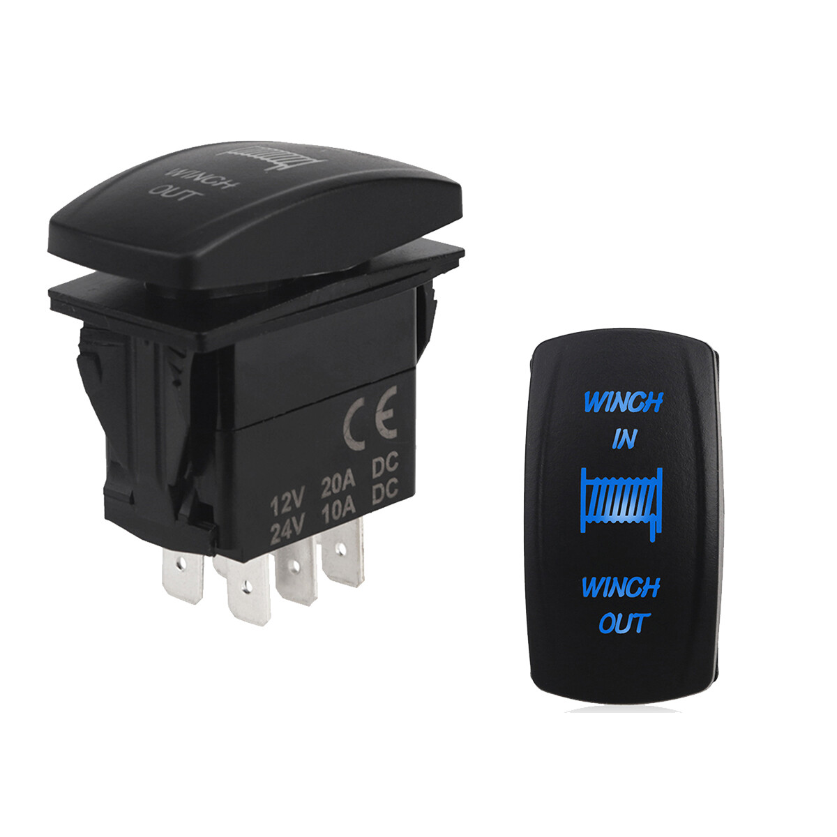 7 Pins Rocker Switch 20A/12V LED Light On-Off Panel for Car Jeep SUV ...