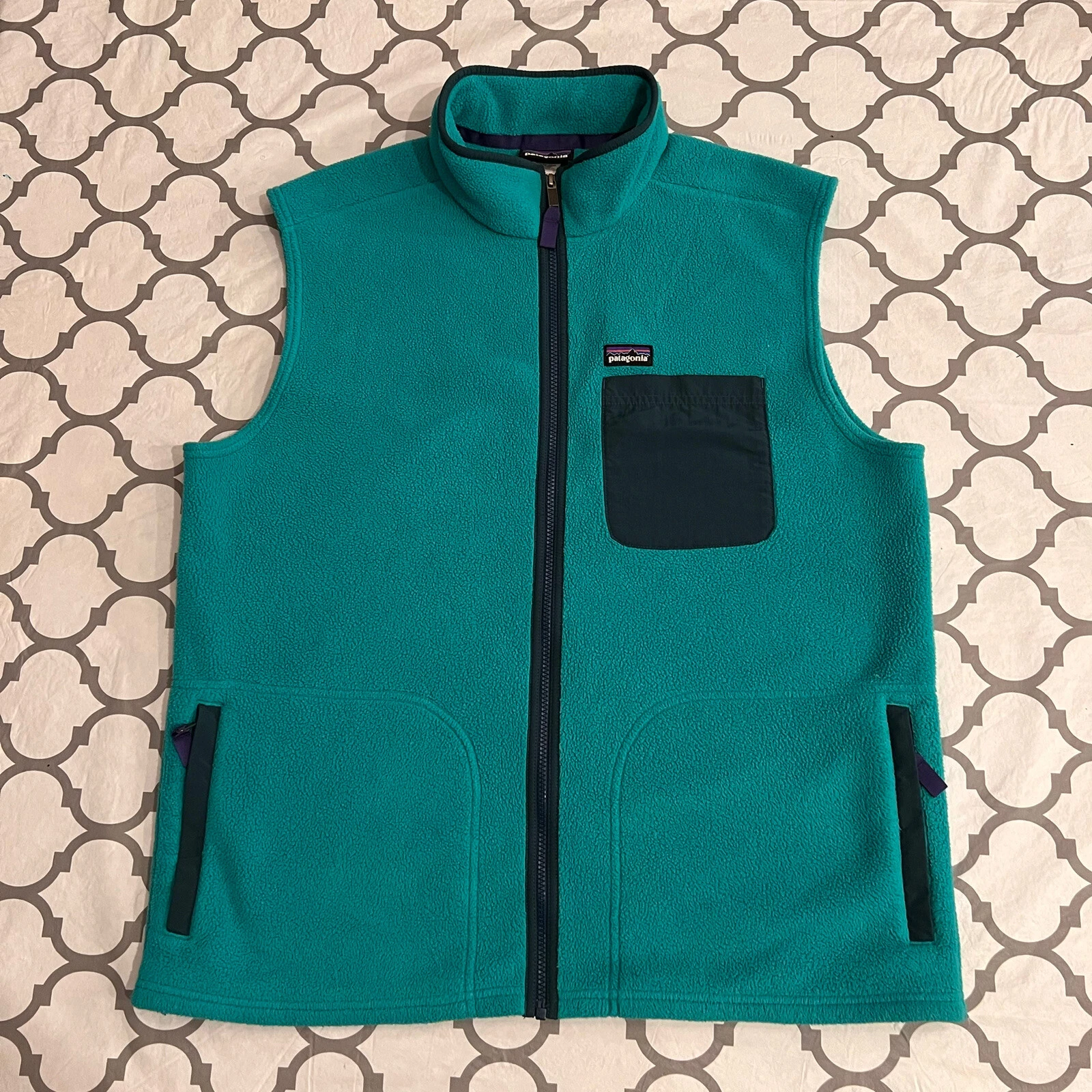 Patagonia Synchilla Karstens Vest Fleece Men’s XL Rare Outdoors Hiking trail
