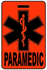 Personalized Hi-Viz Orange PARAMEDIC Luggage/Gear Bag Tag