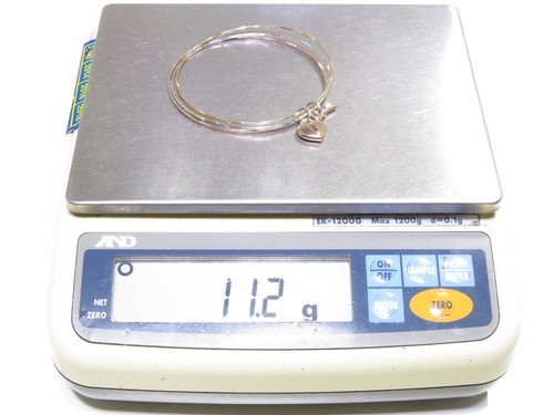 Juego de corazón de plata .925 multitono sumergido 3 aros corte diamante estilo 11,2 g - Imagen 4 de 4