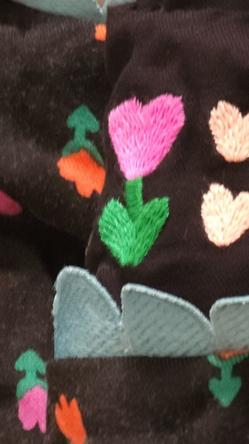Stella McCartney Kids Folk Flower Print Embroidered Long Sleeve Black Dress 4T - Picture 8 of 10