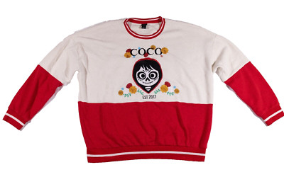 Disney Pixar Coco Miguel Floral Panel Graphic Crewneck XL Land of the Dead