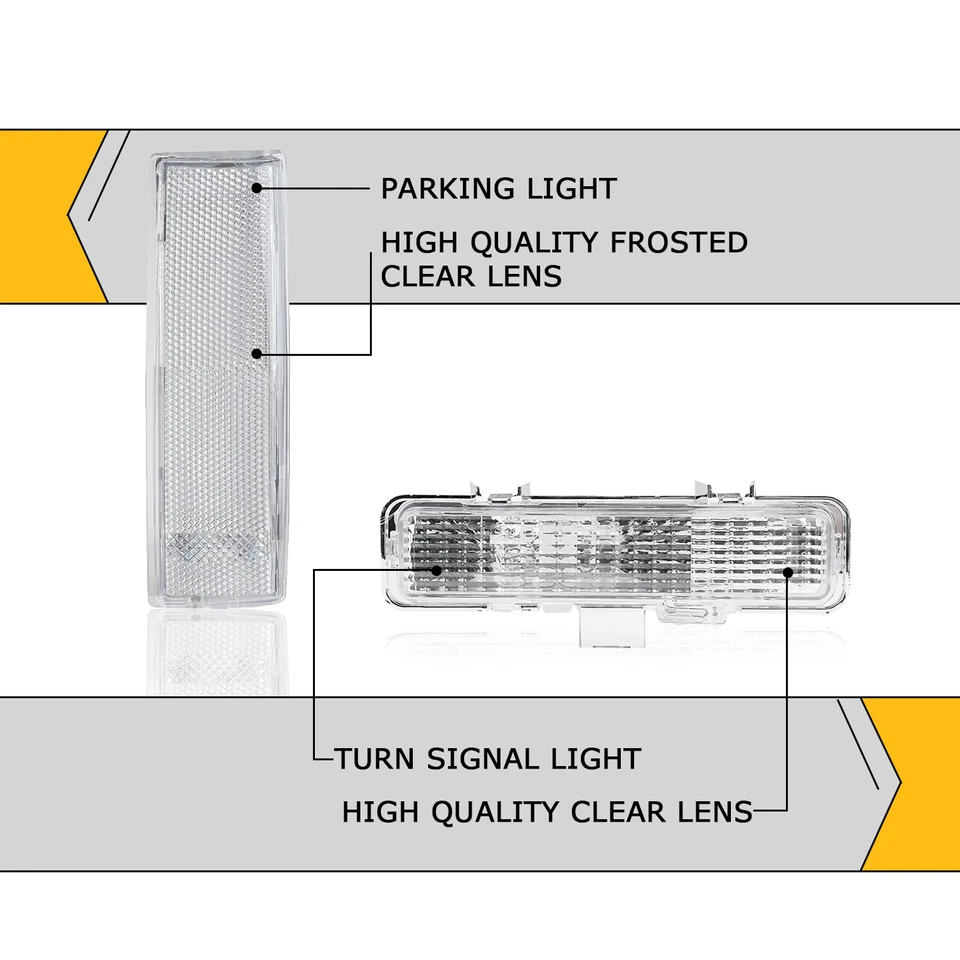 Luzes de sinalização claras de canto e para-choque para 83-94 Chevy Blazer 82-93 Chevrolet S10 - Imagem 4 de 4