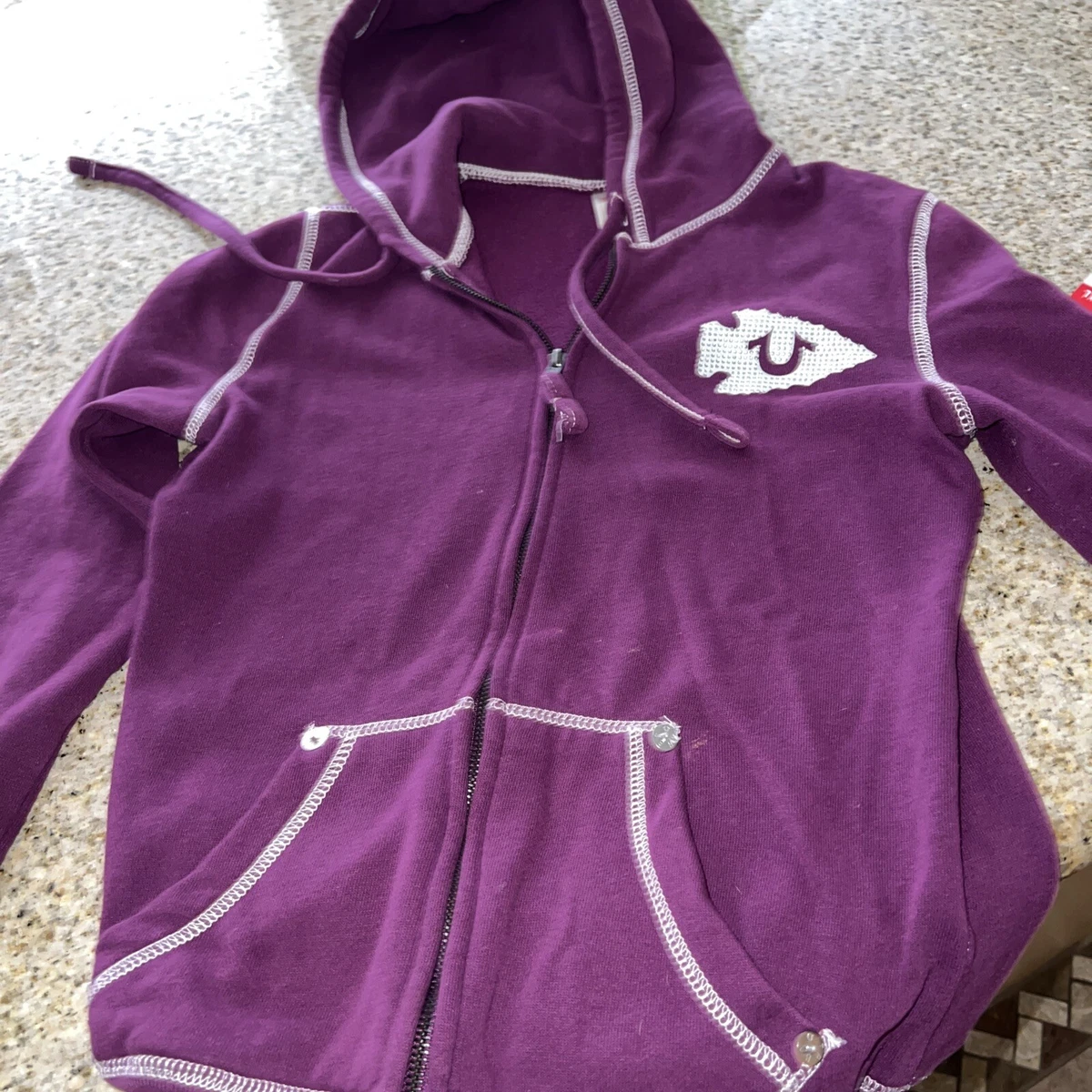 True religion purple shop hoodie