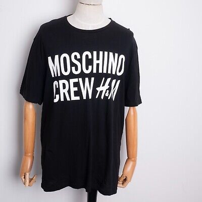 MOSCHINO Crew H&M Men's Black T-Shirt Streched 08.NOV.2018 Tee Size XL ...