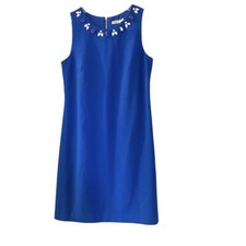 Eliza J royal blue shift dress embelished neckline size 6 Excellent condition