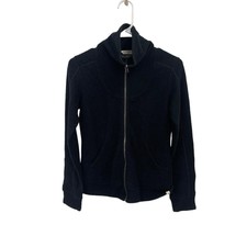 Ibex Jacket Merino Wool High Neck Zip Front Black Size Xs