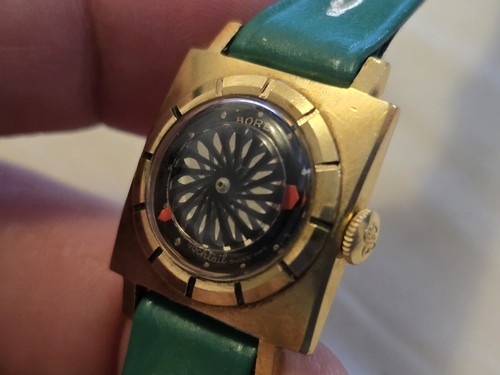 Vintage Ernest Borel Kaleidoscope Gold Plated Swiss Made Rectangular Manual Wind - Picture 3 of 8