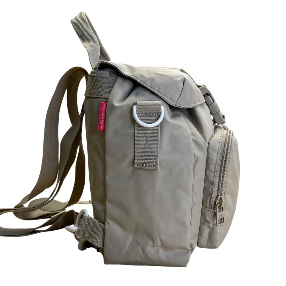 Adidas Women’s Beige Adjustable Straps Embroidered Logo Travel Mini Backpack - Image 4 of 4