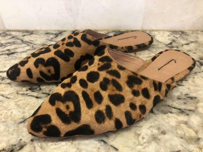 the remi mule in leopard calf hair