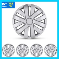 15 1 Set Of 4 Silver Wheel Covers Snap On Hub Caps For R15 Tire Steel Rim