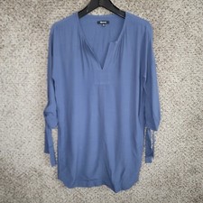 Madewell Dress Womens XXS Blue Tunic Du Jour Sleeve Tie Mini Casual Ladies