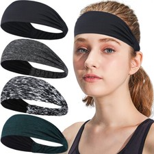 2Pcs Sweatbands Sports Headband for Men Women Moisture Wicking Hairband Headwear