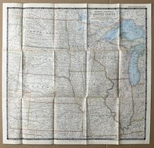 Map National Geographic North Central United Stated 1948