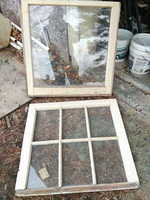 6 PANE ANTIQUE GLASS WINDOWS 1930'S | eBay